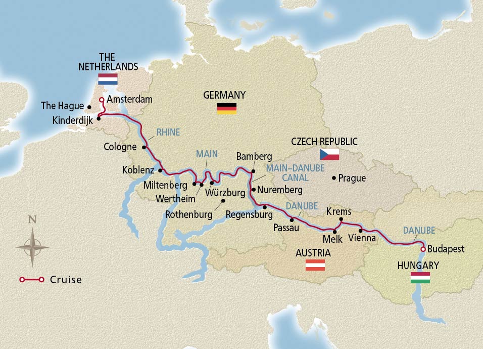scenic river cruise amsterdam to budapest 2024