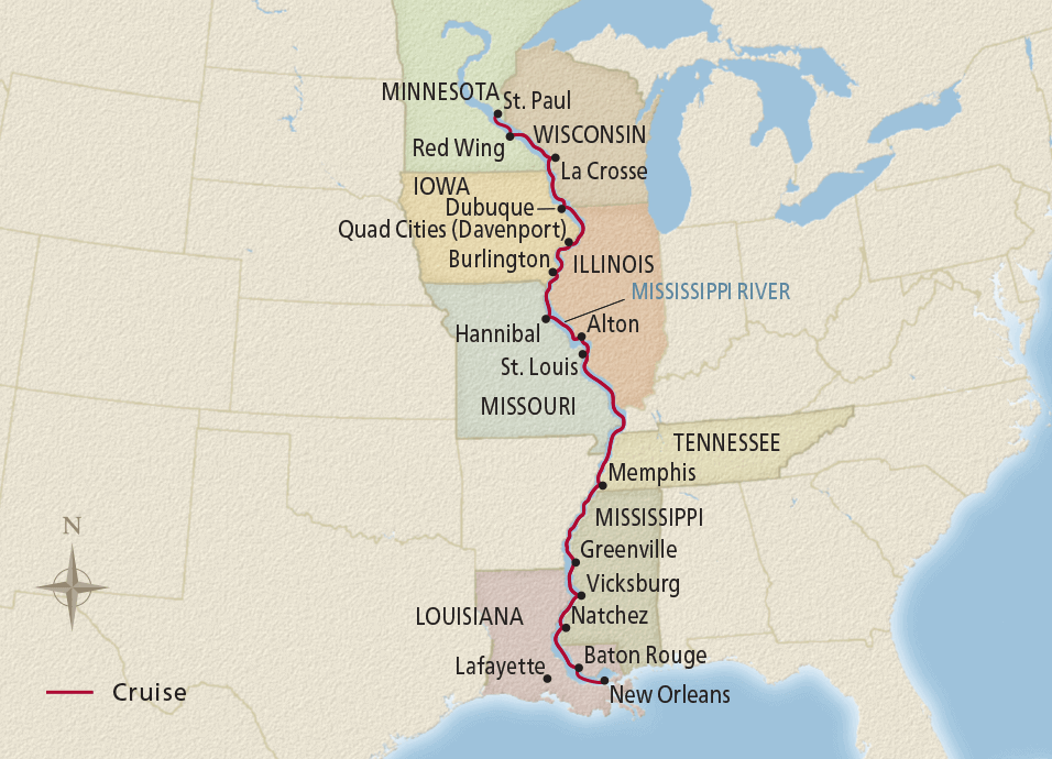 America's Great River: 2024 St. Paul to New Orleans - Cruise Overview