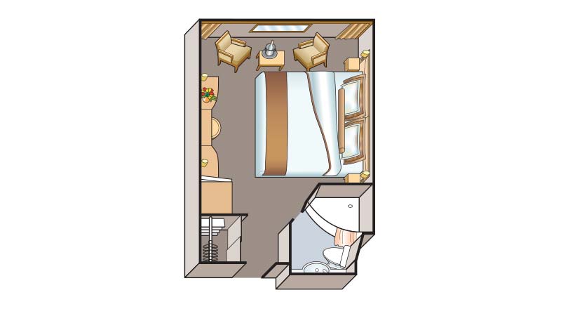 Floorplan of a Standard stateroom on a Viking river ship